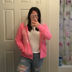Pink Fur Aeropostale Hoodie Size XL
